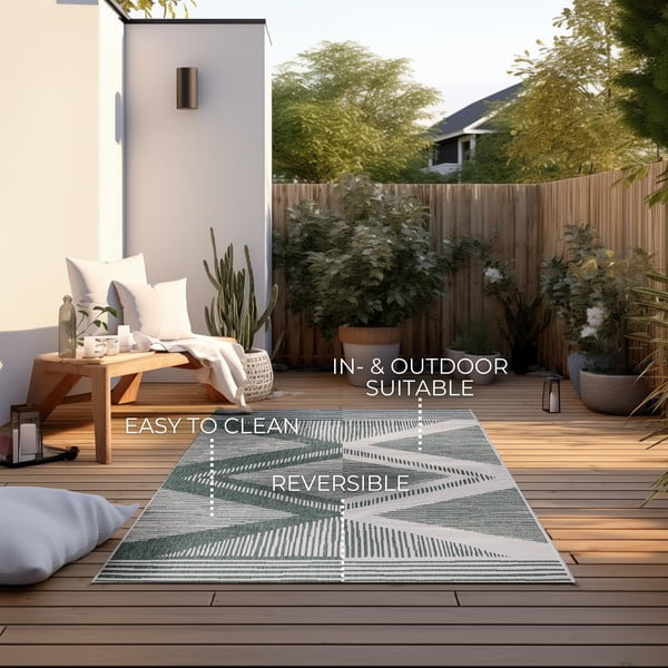 Krémovo-zelený venkovní koberec 120x170 cm Gemini – Elle Decoration-image-4