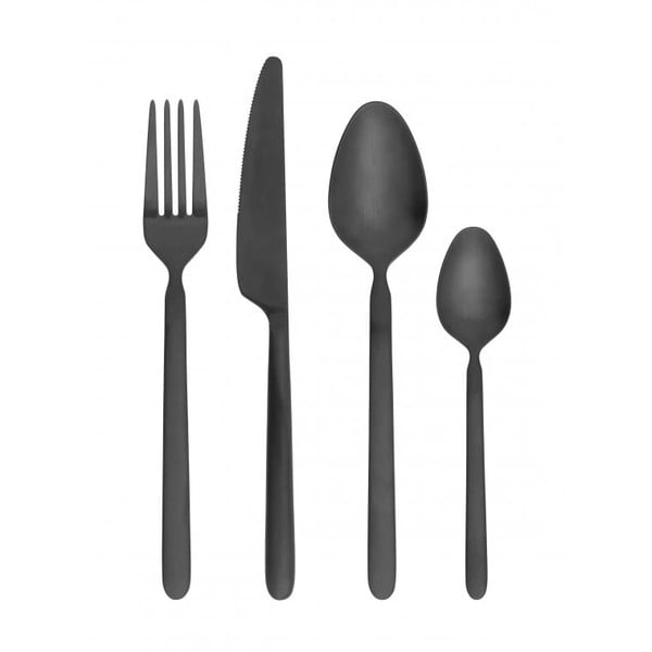 Černý nerezový příbor 16 ks Stella – Blomus