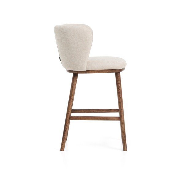 Béžová čalouněná barová židle (výška sedáku 65 cm) Ciselia – Kave Home-image-4