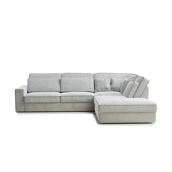 Světle šedá žinylková rohová pohovka (pravý roh/do L) Kirou – Maison de Rêve