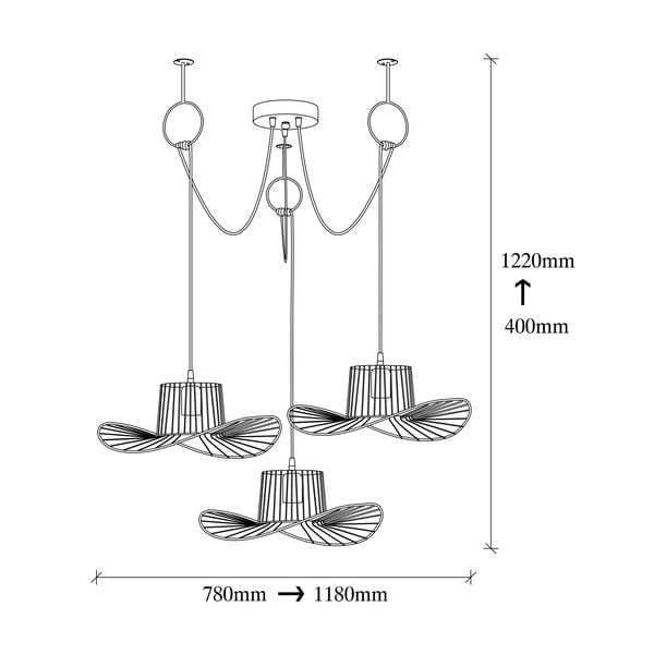 Černé závěsné svítidlo s kovovým stínidlem ø 78 cm Tel – Opviq lights-image-3