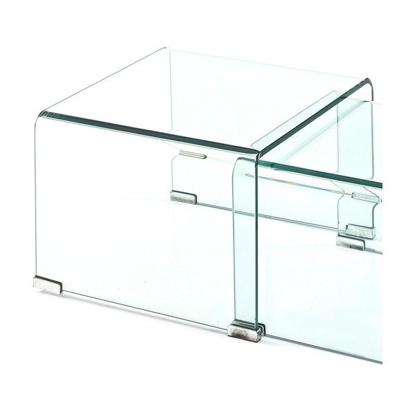 Skleněné konferenční stolky v sadě 2 ks 44.5x49 cm Cristal – Tomasucci-image-3