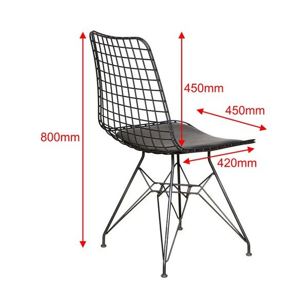 Černé kovové jídelní židle v sadě 2 ks Kafes – Kalune Design-image-2