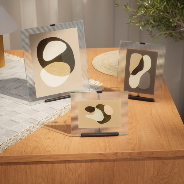 Černý skleněný stojací rámeček 16x20 cm Flute – Umbra-image-1