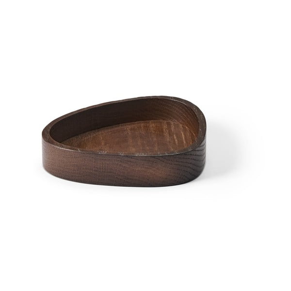 Hnědý dekorativní dřevěný úložný box 14x12,5x3 cm Curve S – LIND DNA
