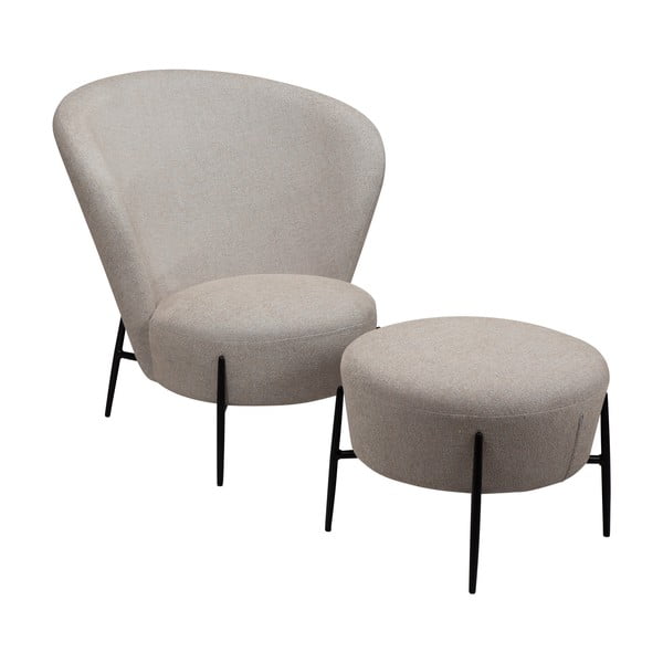 Béžové křeslo z textilie bouclé Orbit – DAN-FORM Denmark-image-3