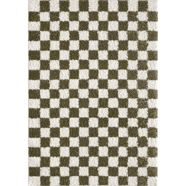 Tmavě zelený/krémový koberec 120x170 cm Grida – ESTE
