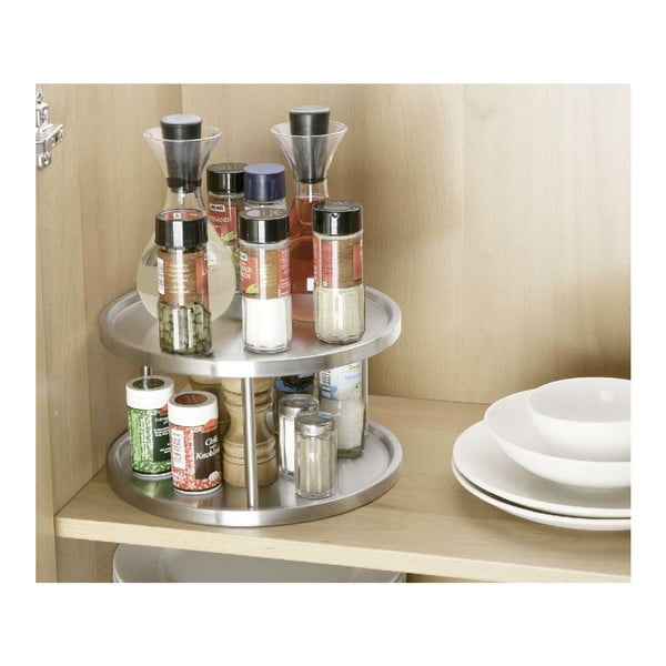 Otočný tác z nerezové oceli Wenko Turn Duo, ø 26,5 cm-image-1