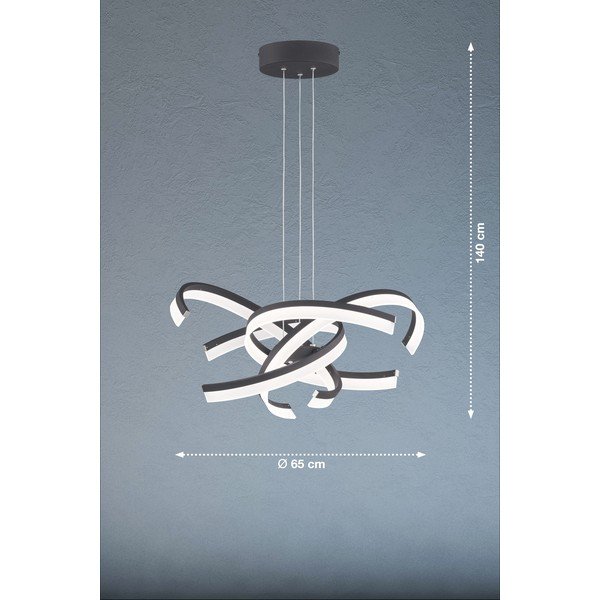 Černé LED stmívatelné závěsné svítidlo ø 65 cm Sund TW – Fischer & Honsel-image-2