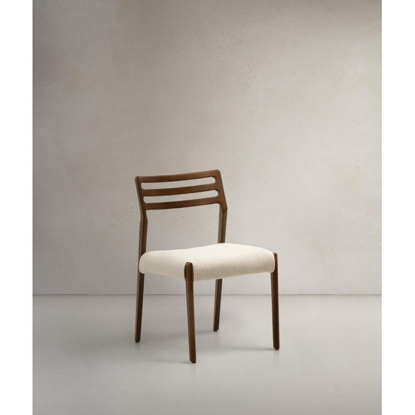 Béžová/v tmavě přírodní barvě jídelní židle z dubového dřeva Cudia – Kave Home-image-3