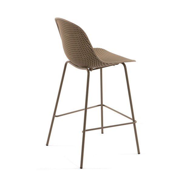 Béžová kovová/plastová zahradní barová židle Quinby – Kave Home-image-3