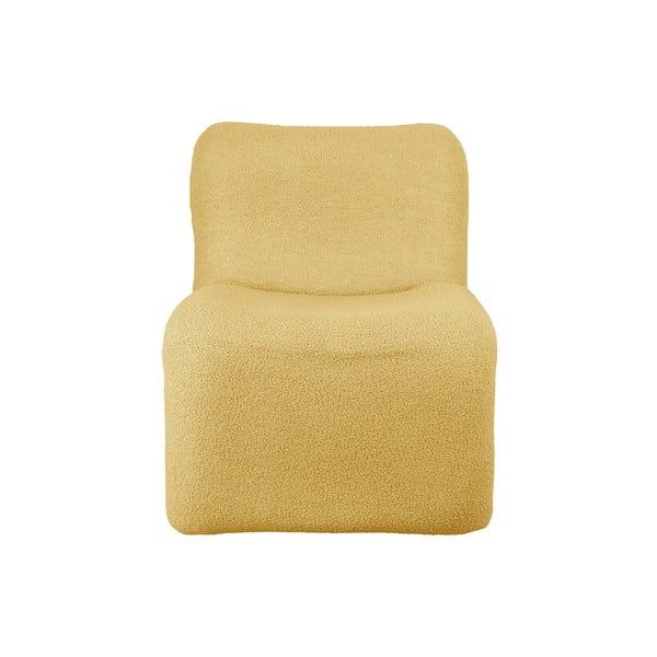 Okrově žluté křeslo z textilie bouclé Fuerza – Leitmotiv-image-2