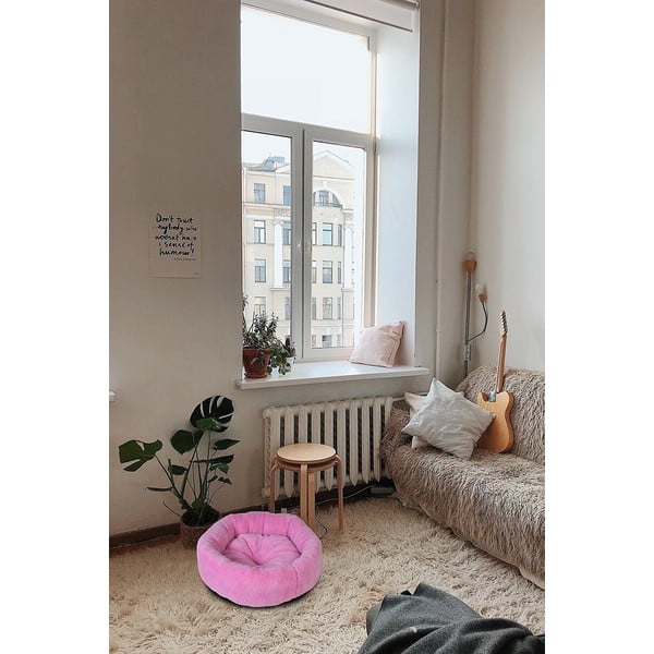 Růžový fleecový pelíšek Bagel - Lydia&Co-image-1