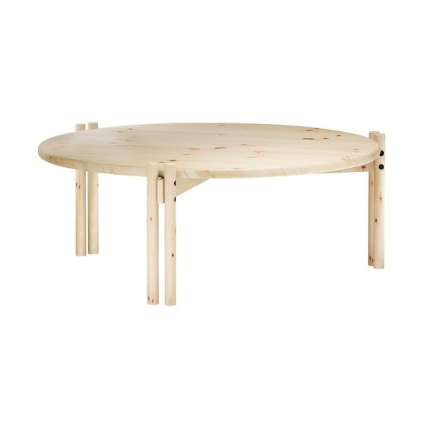 Kulatý konferenční stolek z borovicového dřeva v přírodní barvě ø 80 cm Sticks – Karup Design-image-3