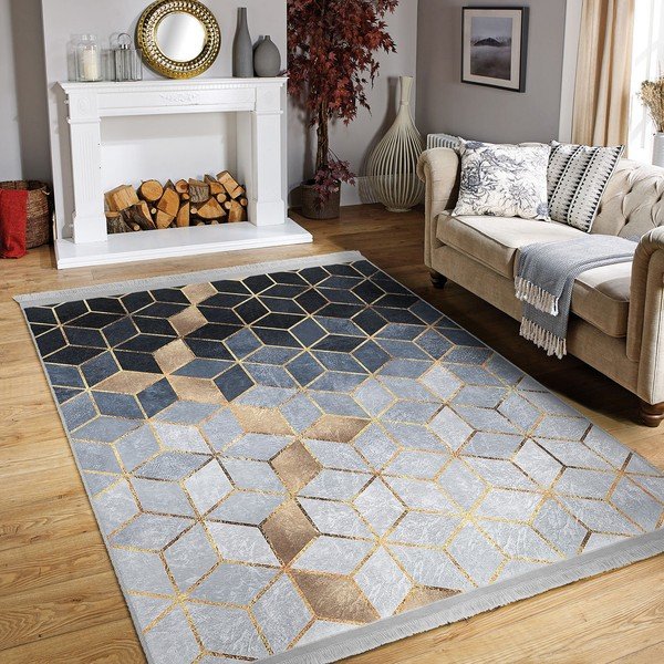 Modro-šedý koberec běhoun 80x200 cm – Mila Home-image-3