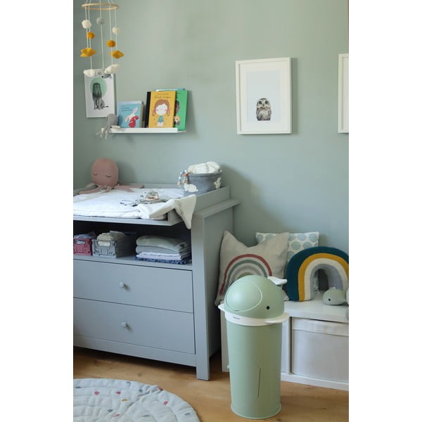 Zelený plastový odpadkový koš na pleny 25 l Whale – Kindsgut-image-1