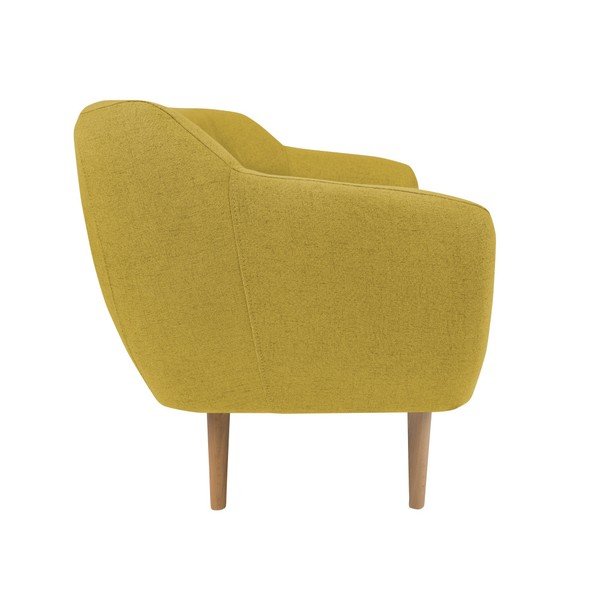Žlutá dvoumístná pohovka se světlými nohami Mazzini Sofas Sicile-image-2