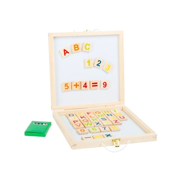 Dřevěný box s křídovou tabulí a magnetickou deskou Legler Letters&Numbers-image-2