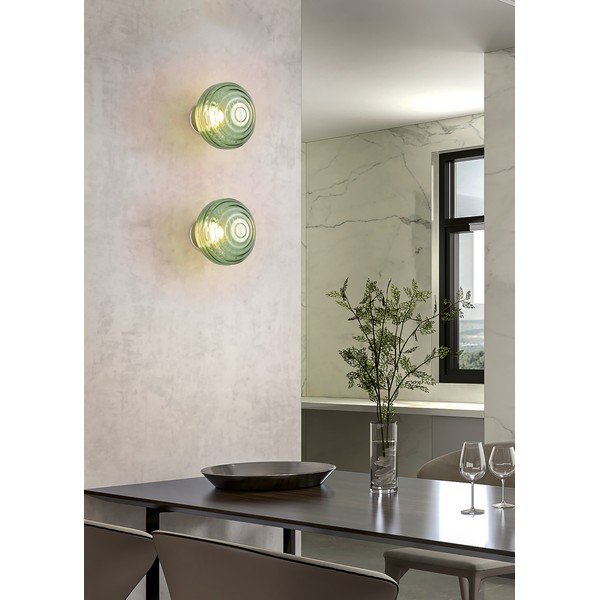 Zelené skleněné LED nástěnné svítidlo na USB ø 15,5 cm Earl – Reality-image-1