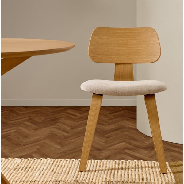 Béžová/v přírodní barvě jídelní židle v dekoru dubu Gena – Kave Home-image-1