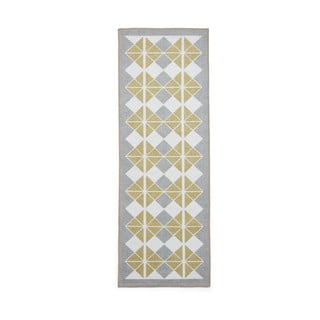Žluto-šedý pratelný běhoun 76x230 cm Victoria Yellow – Think Rugs
