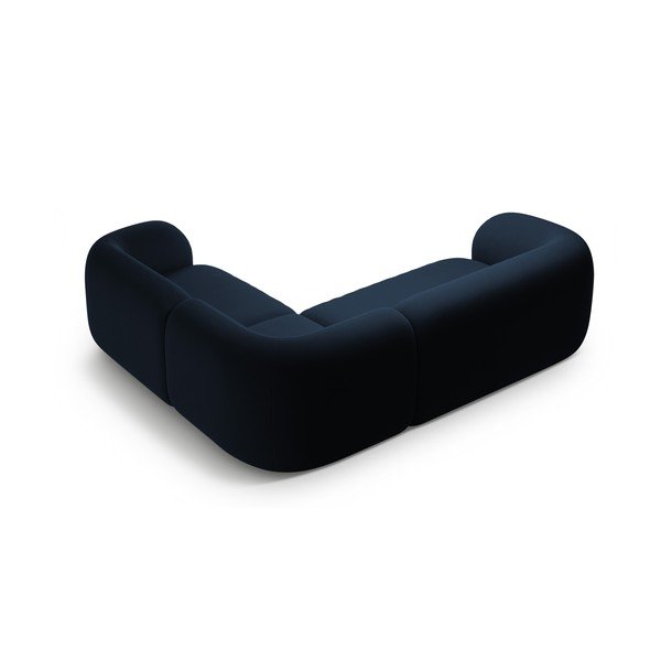 Modrá sametová rohová pohovka (pravý roh/do L) Kate – Micadoni -image-2