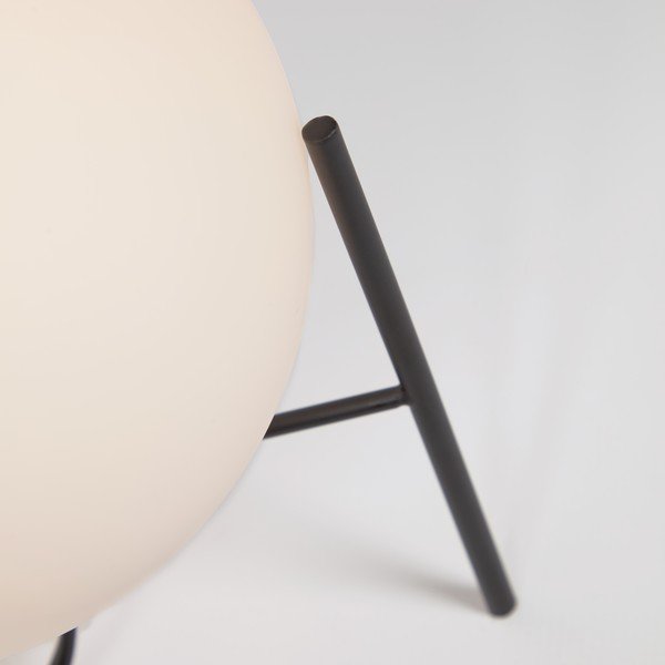 Bílo-černá stolní lampa se skleněným stínidlem (výška 22 cm) Seina – Kave Home-image-3