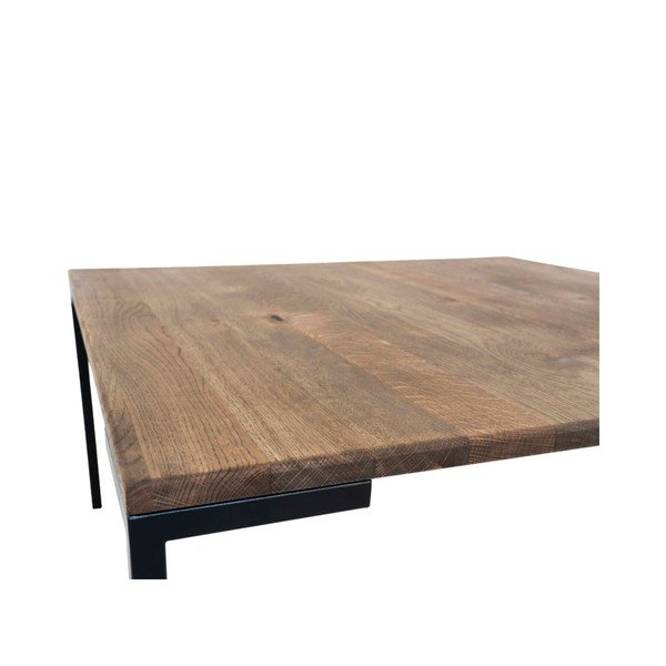Černý konferenční stolek s tmavou deskou z dubového dřeva House Nordic Lugano, 90 x 90 cm-image-2