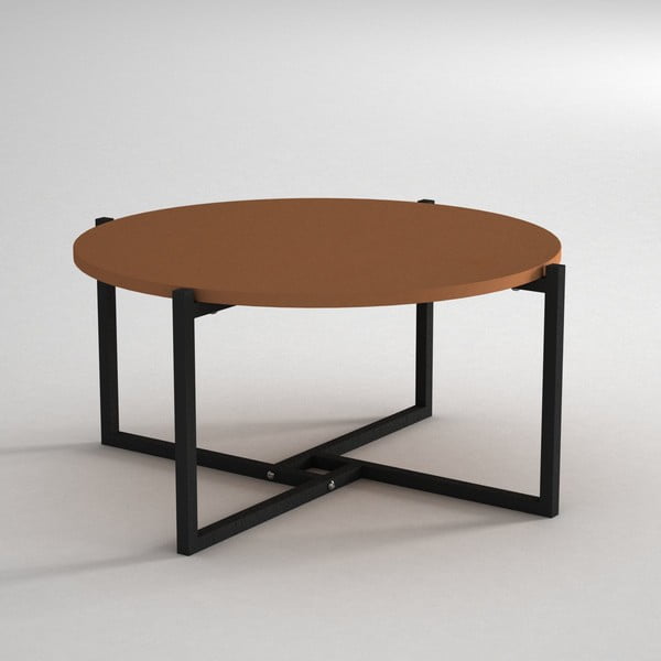 Konferenční stolek s deskou v koňakově hnědé barvě Noce, ⌀ 68 cm