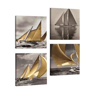 Dekorativní vícedílný obraz Boats, 33 x 33 cm