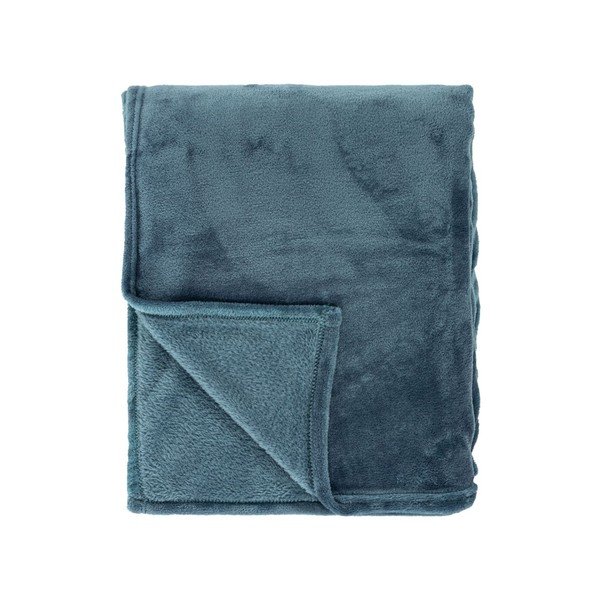 Modrý přehoz z mikroplyše na dvoulůžko 180x220 cm Cosy – Tiseco Home Studio-image-2