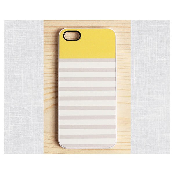 Obal na iPhone 4/4S, Striped Mellow Yellow/white