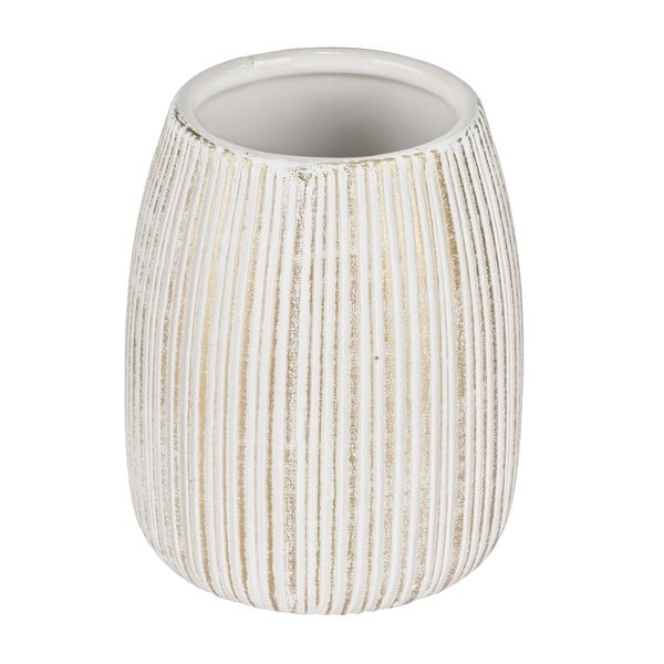 Bílý/ve zlaté barvě keramický kelímek na zubní kartáčky Pascoli – Wenko-image-3