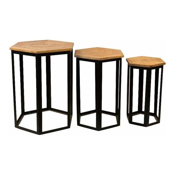 Sada 3 příručních stolků s deskou z mangového dřeva Støraa Homer