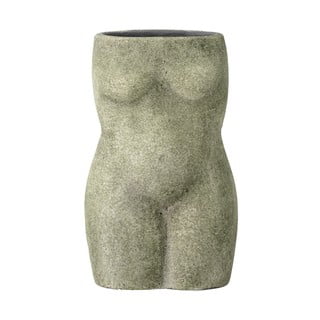 Šedozelená váza z terakoty Bloomingville Emeli, výška 16 cm
