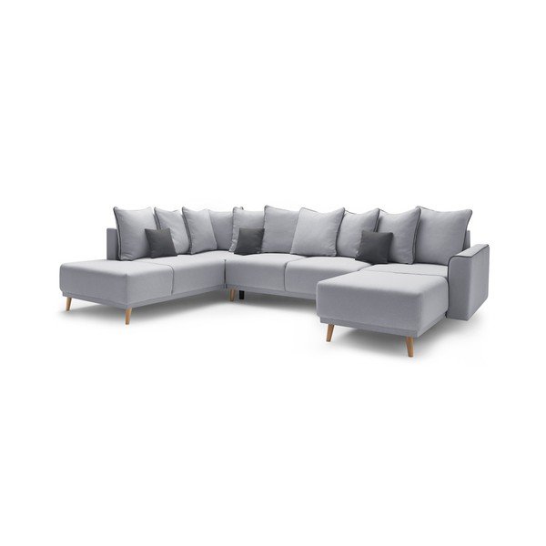 Šedá rozkládací pohovka do "U" Bobochic Paris Panoramique XXL Mola, pravý roh-image-3