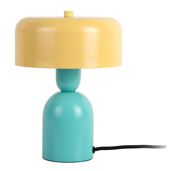 Žlutá/tyrkysová stolní lampa (výška 24 cm) Double Funky – Leitmotiv