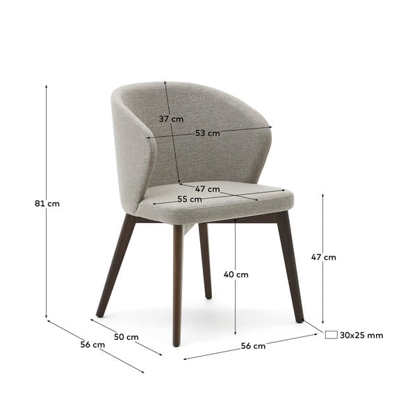 Béžové čalouněné jídelní křeslo Darice – Kave Home-image-4