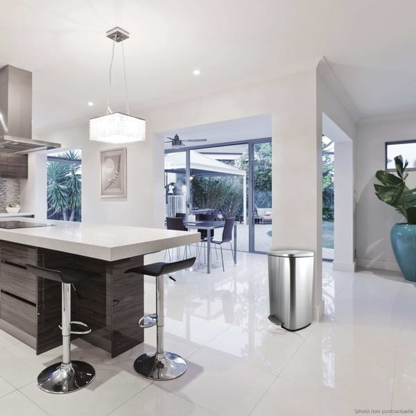 Nášlapný ocelový odpadkový koš v matně stříbrné barvě 50 l   Akira – Spirella-image-1