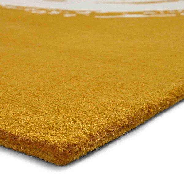 Hořčicově žlutý vlněný koberec Think Rugs Elements Circle, 120 x 170 cm-image-2