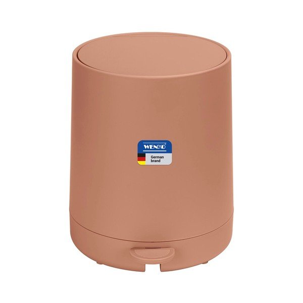 Hnědý nášlapný plastový odpadkový koš 5 l Fablo – Wenko-image-3