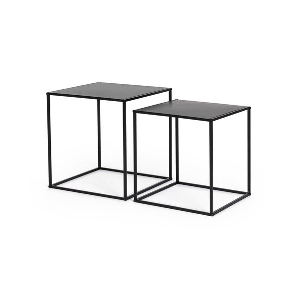 Černé kovové konferenční stolky v sadě 2 ks 38x38 cm Alrik – Yes Everyday