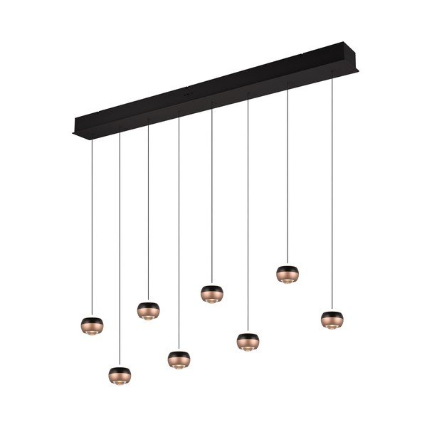 LED závěsné svítidlo s kovovým stínidlem v černo-měděné barvě Orbit – Trio Select-image-3