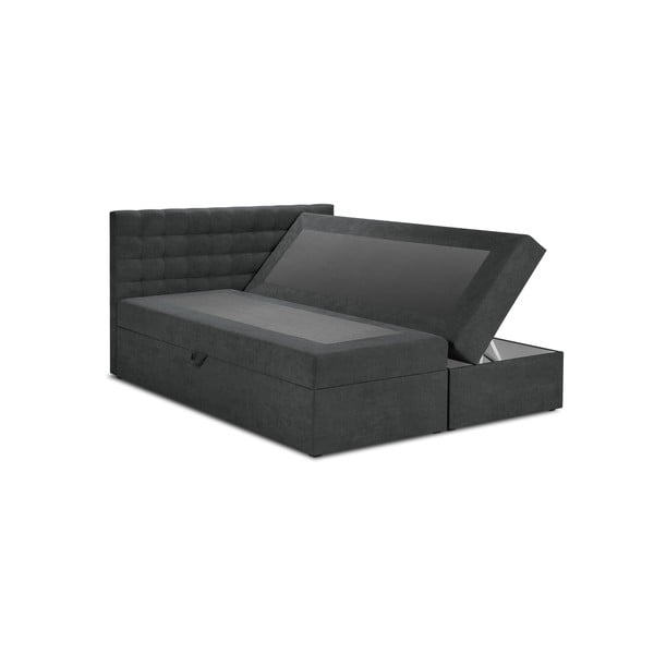 Tmavě šedá boxspring postel s úložným prostorem 180x200 cm Jade – Mazzini Beds-image-2