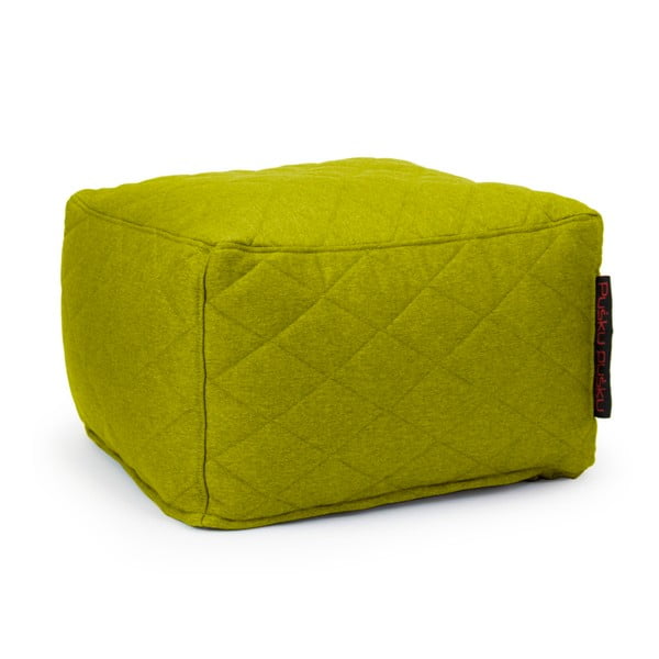 Zelený prošívaný sedací puf Pusku pusku Softbox
