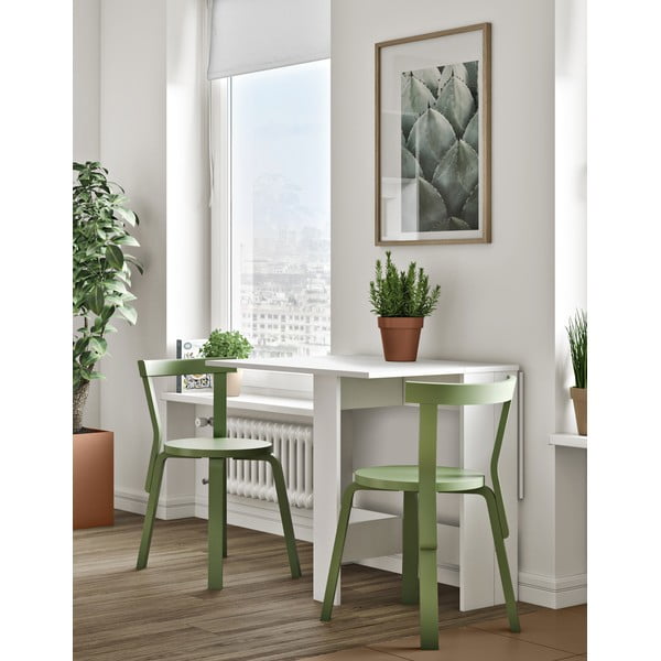 Rozkládací jídelní stůl s bílou deskou 76x28 cm Papillon – TemaHome-image-1
