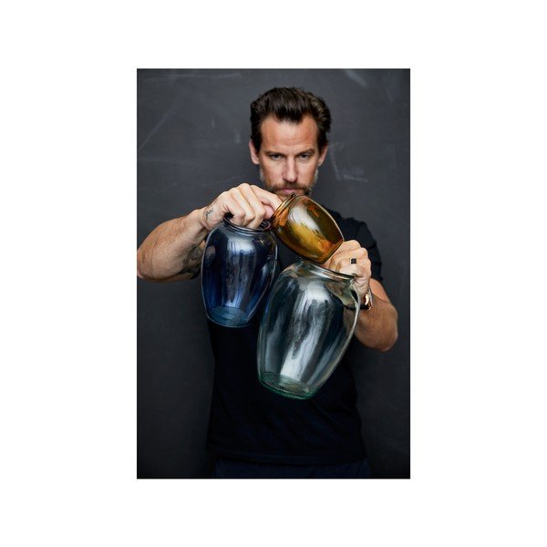 Modrá skleněná váza Bitz Kusintha, ø 14 cm-image-2