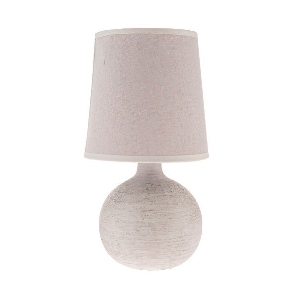 Světle šedá keramická stolní lampa s textilním stínidlem (výška 29 cm) Bianca – Dakls