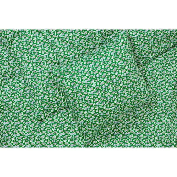 Zelené povlečení na jednolůžko z bavlněného saténu 140x200 cm Pleasantly – JUNA-image-1