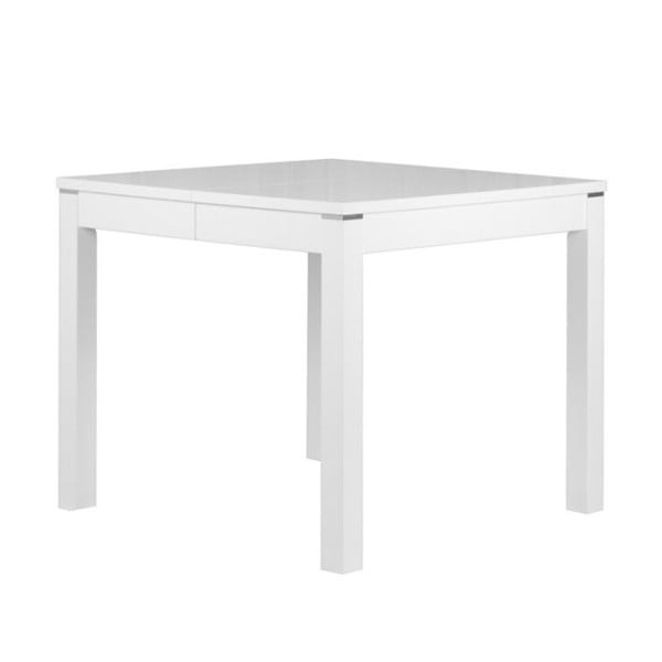 Lesklý bílý rozkládací jídelní stůl Durbas Style Eric, délka až 135 cm